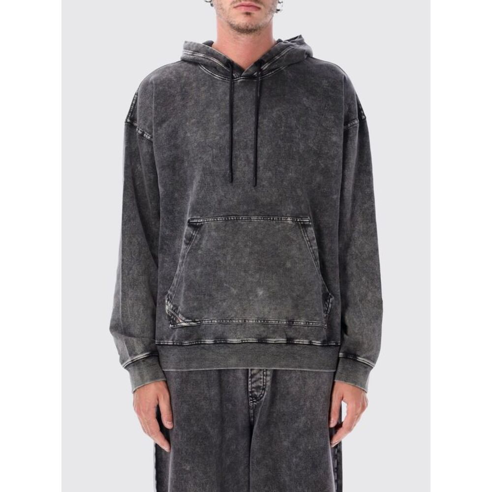 Diesel Men Diesel Relaxed Fit Cotton Hoodie With Dropped Shoulders